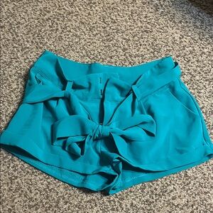 Elegant Teal High Waist Women's Shorts